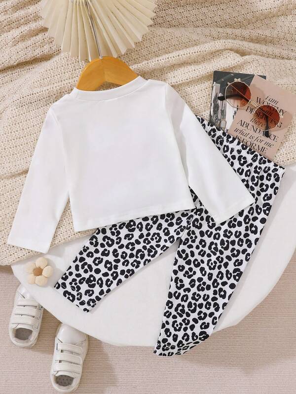 Conjunto de 2 piezas para bebé y niñas pequeñas, sweater y leggins