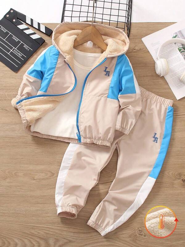 Conjunto de 2 piezas para bebé y niños pequeños, chaqueta y joggers