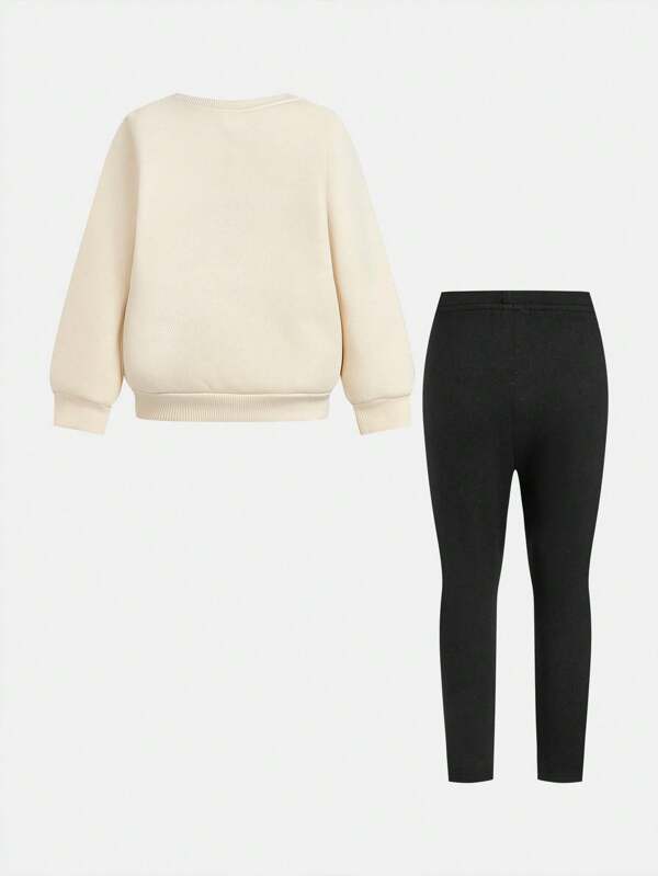 Conjunto de 2 piezas para bebé y niñas pequeñas, sudadera y leggins
