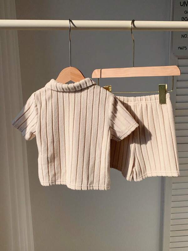 Conjunto de 2 piezas para bebé y niños pequeños, chemise y shorts
