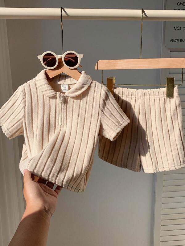 Conjunto de 2 piezas para bebé y niños pequeños, chemise y shorts
