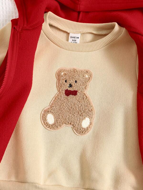 Set de 3 piezas para bebé y niños pequeños, sweater, chaleco y joggers