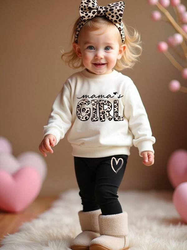 Conjunto de 2 piezas para bebé y niñas pequeñas, sudadera y leggins