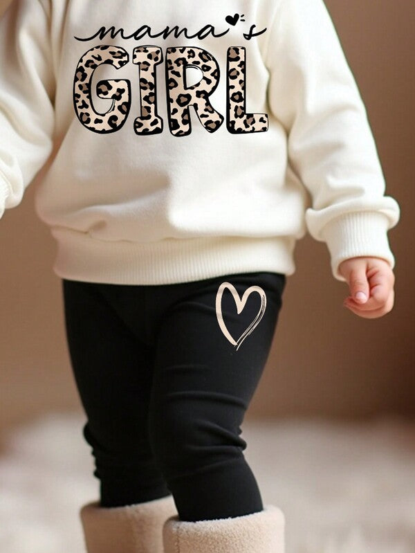 Conjunto de 2 piezas para bebé y niñas pequeñas, sudadera y leggins