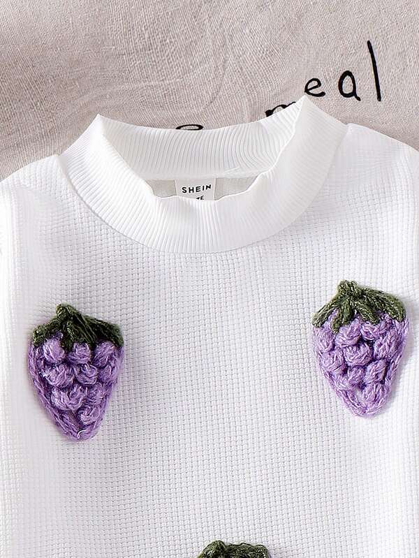 Conjunto de 2 piezas para niñas pequeñas, sweater y mono acampanado