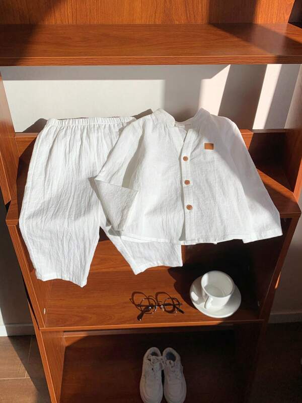 Conjunto de 2 piezas para bebé y niños pequeños, camisa y pantalón
