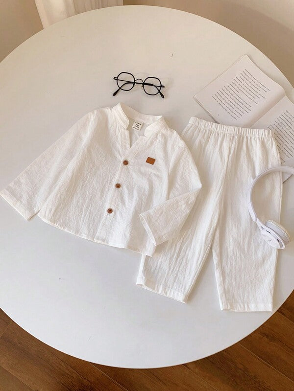 Conjunto de 2 piezas para bebé y niños pequeños, camisa y pantalón