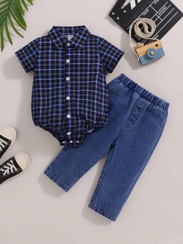 Conjunto de 2 piezas para bebé y niños pequeños, body y pantalón
