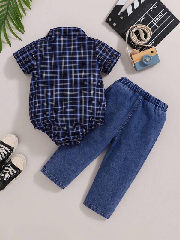 Conjunto de 2 piezas para bebé y niños pequeños, body y pantalón