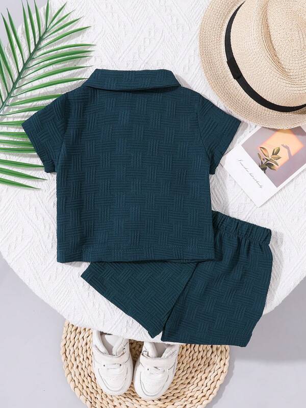 Conjunto de 2 piezas para bebé y niños pequeños, camisa y shorts