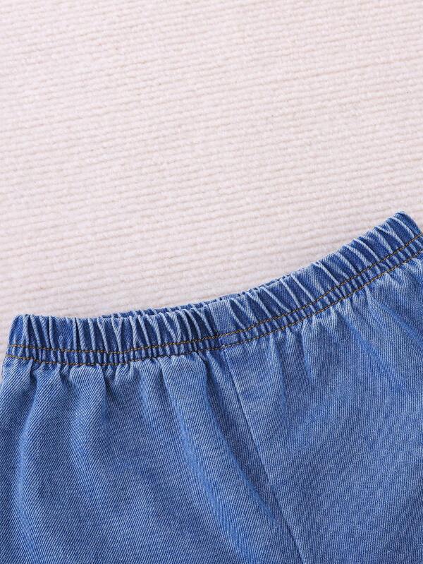 Conjunto de 2 piezas para bebé y niños pequeños, franela y shorts
