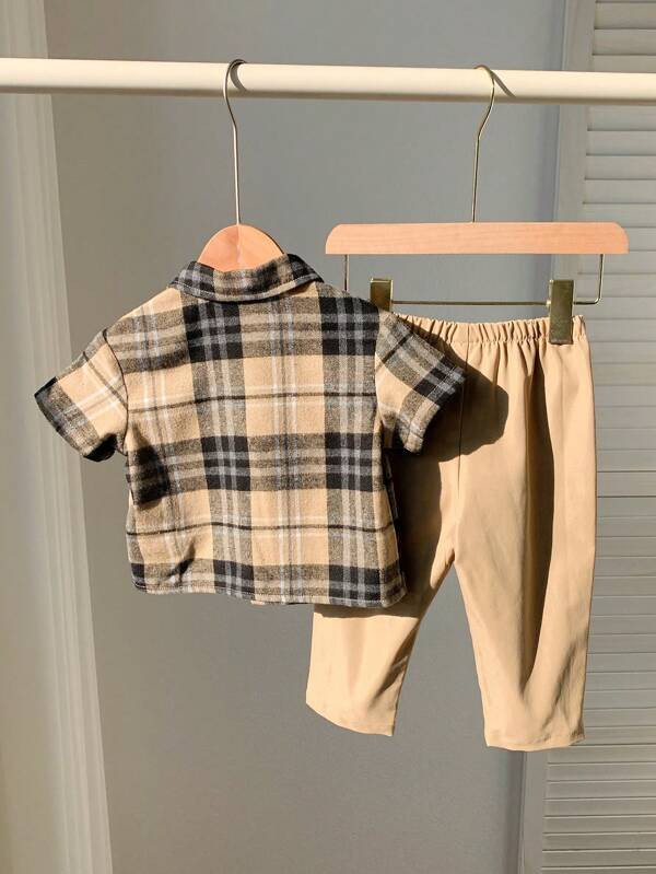 Conjunto de 2 piezas para bebé y niños pequeños, camisa y pantalón