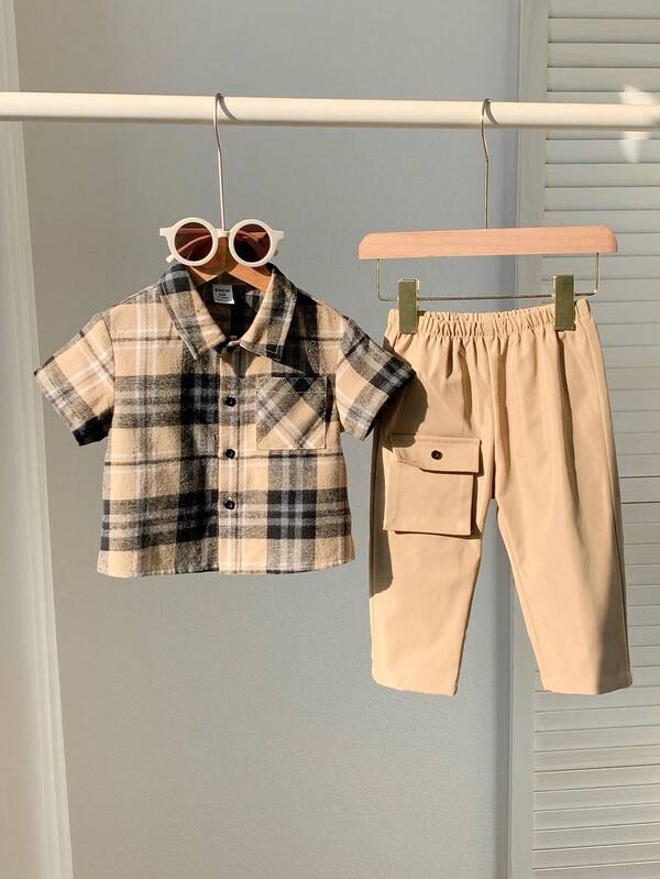 Conjunto de 2 piezas para bebé y niños pequeños, camisa y pantalón