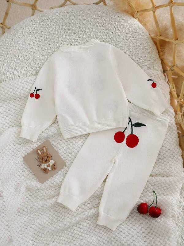 Conjunto de 2 piezas para bebé niña, sweater y mono