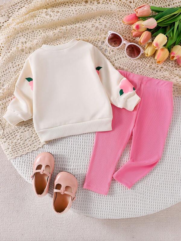 Conjunto de 2 piezas para bebé y niñas pequeñas, sweater y leggins
