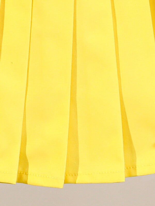 Conjunto de 2 piezas para niñas pequeñas, chaleco y falda