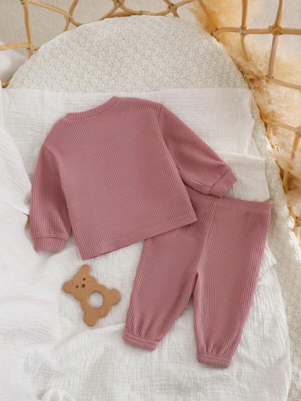 Conjunto de 2 piezas para bebé y niñas pequeñas, sweater y joggers