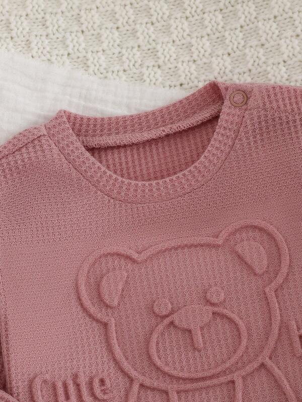 Conjunto de 2 piezas para bebé y niñas pequeñas, sweater y joggers