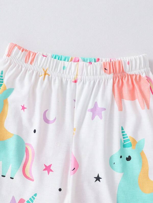 Conjunto de 2 piezas para niñas pequeñas, franela y short