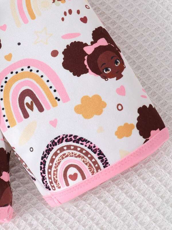 Conjunto de 2 piezas para bebé y niñas pequeñas, franela y shorts