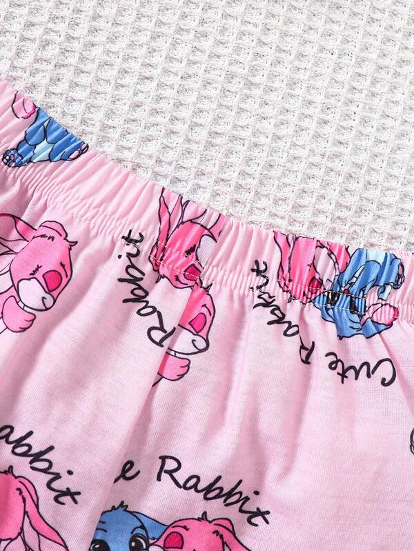 Conjunto de 2 piezas para niñas pequeñas, franela y short