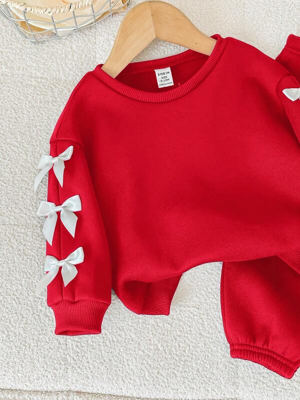 Conjunto de 2 piezas para bebé y niñas pequeñas, sweater y joggers