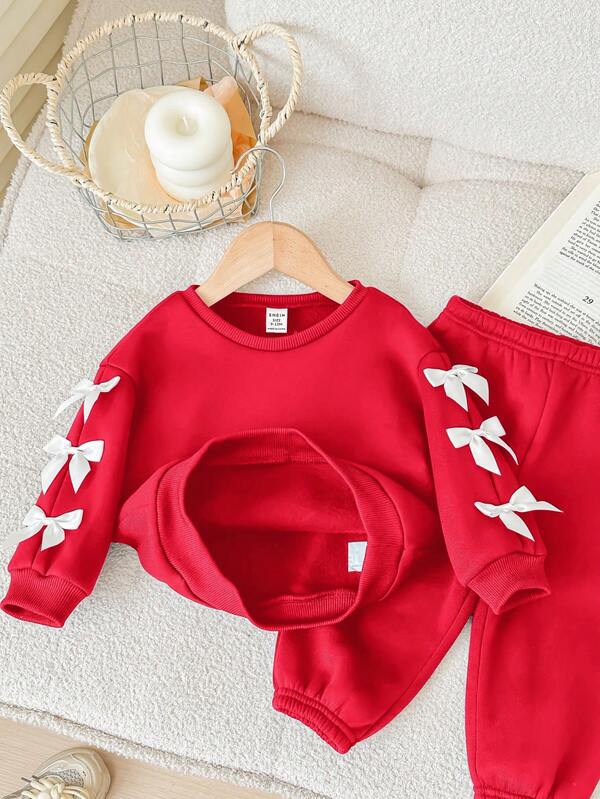 Conjunto de 2 piezas para bebé y niñas pequeñas, sweater y joggers