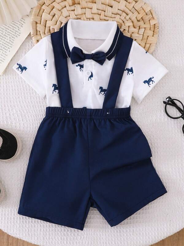Conjunto de 2 piezas para bebé y niños pequeños, body y overall