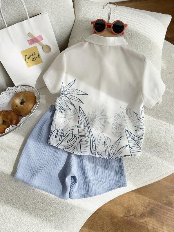 Conjunto de 2 piezas para bebé y niños pequeños, camisa y shorts