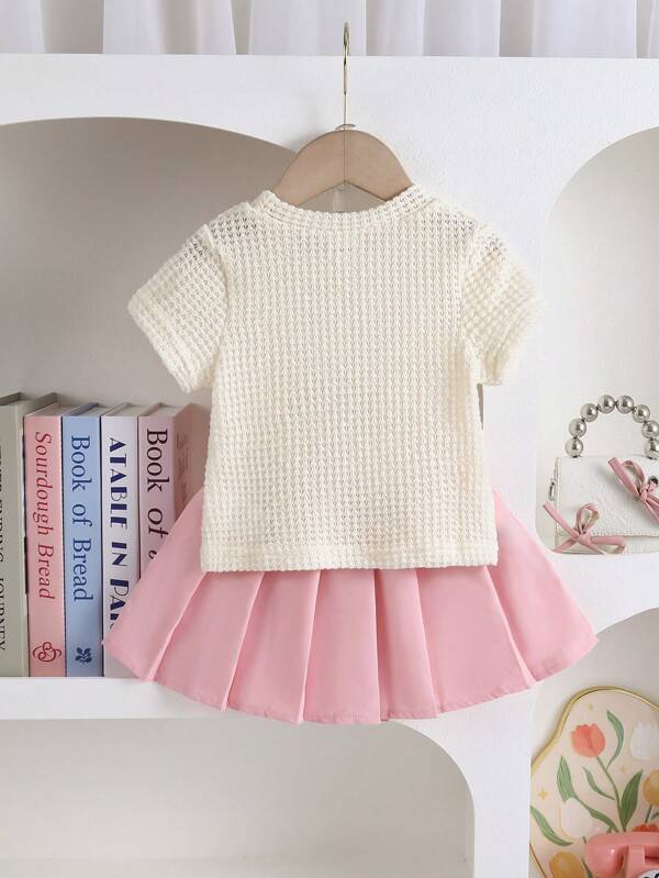 Conjunto de 2 piezas para bebé niña, blusa y falda