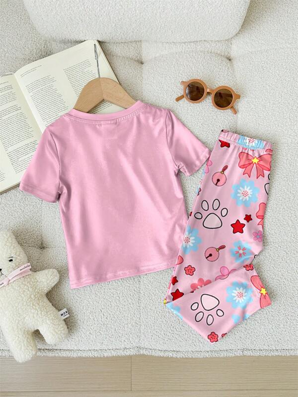 Conjunto pijama de 2 piezas para niñas pequeñas,