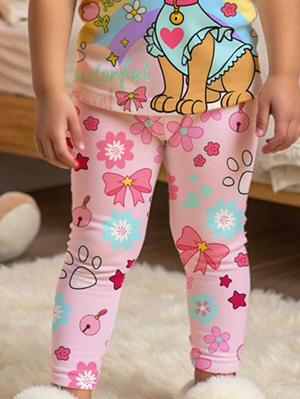 Conjunto pijama de 2 piezas para niñas pequeñas,