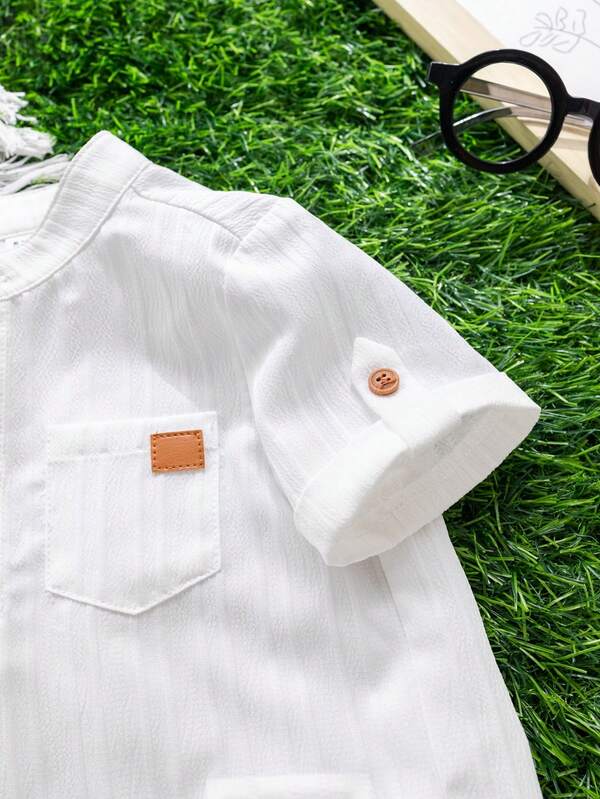 Camisa cuello mao para bebé y niño pequeño