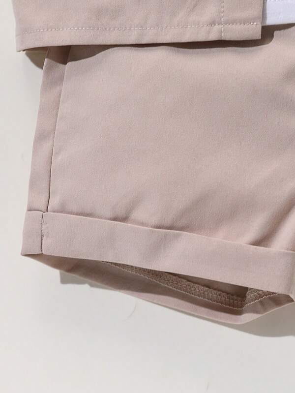Conjunto de 2 piezas para bebé y niños pequeños, camisa y shorts