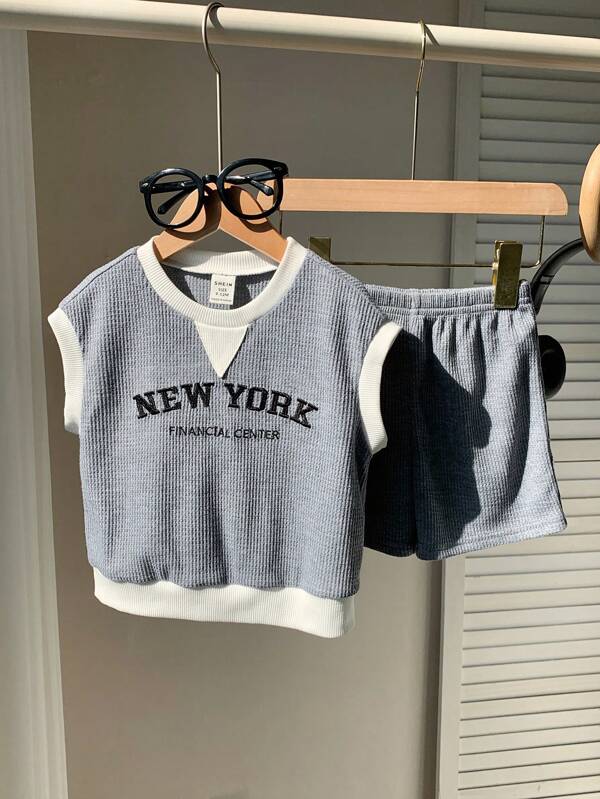 Conjunto de 2 piezas para bebé y niños pequeños, chaleco y shorts