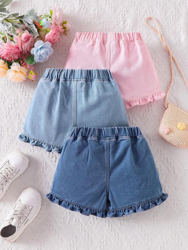 Set de 3 shorts para niñas pequeñas