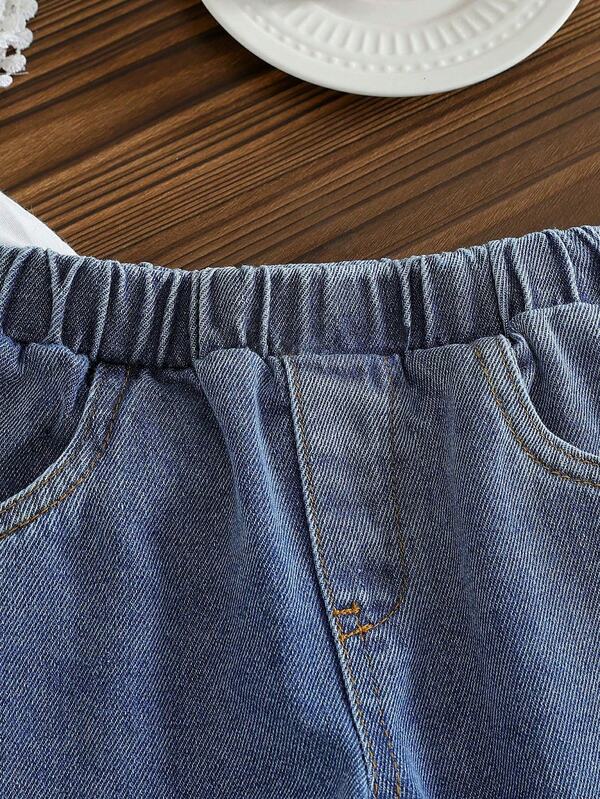 Conjunto de 2 piezas para bebé y niñas pequeñas, blusa y pantalón