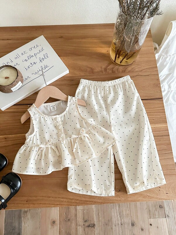Conjunto de 2 piezas para bebé y niñas pequeñas, blusa t pantalón