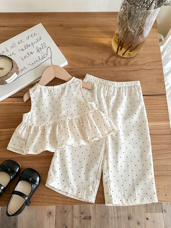 Conjunto de 2 piezas para bebé y niñas pequeñas, blusa t pantalón