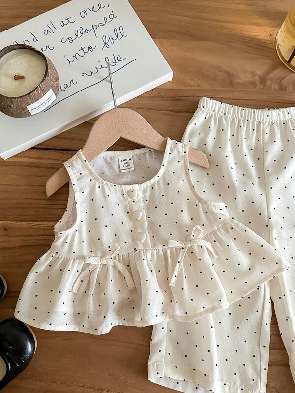 Conjunto de 2 piezas para bebé y niñas pequeñas, blusa t pantalón