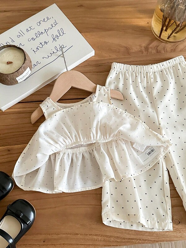 Conjunto de 2 piezas para bebé y niñas pequeñas, blusa t pantalón