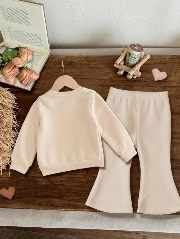 Conjunto de 2 piezas para bebé y niñas pequeñas, sweater y pantalón