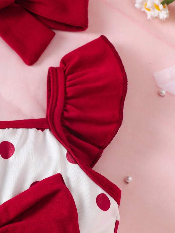 Set de 2 piezas para bebé niña, braga y lazo