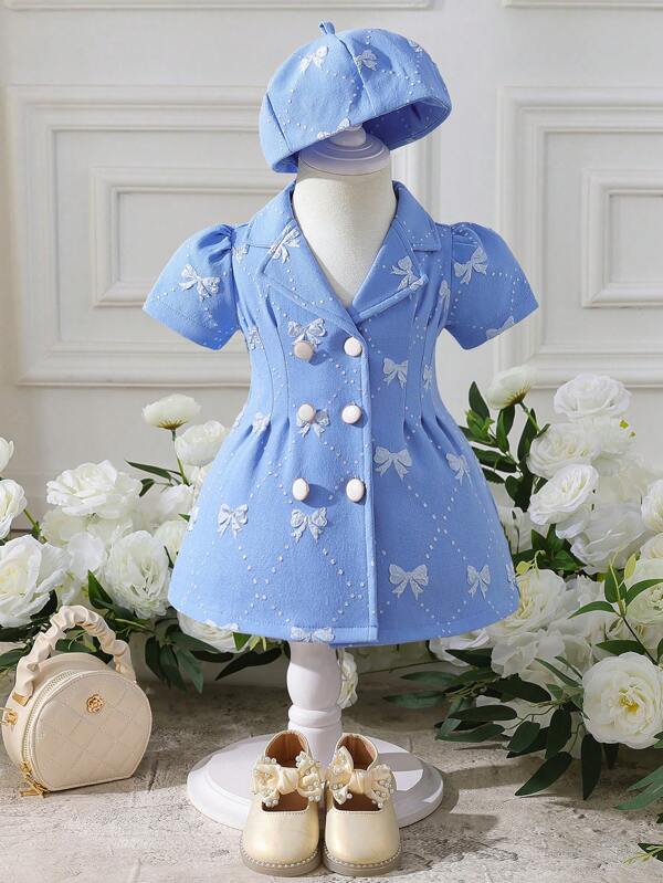 Vestido con boina para bebé y niñas pequeñas