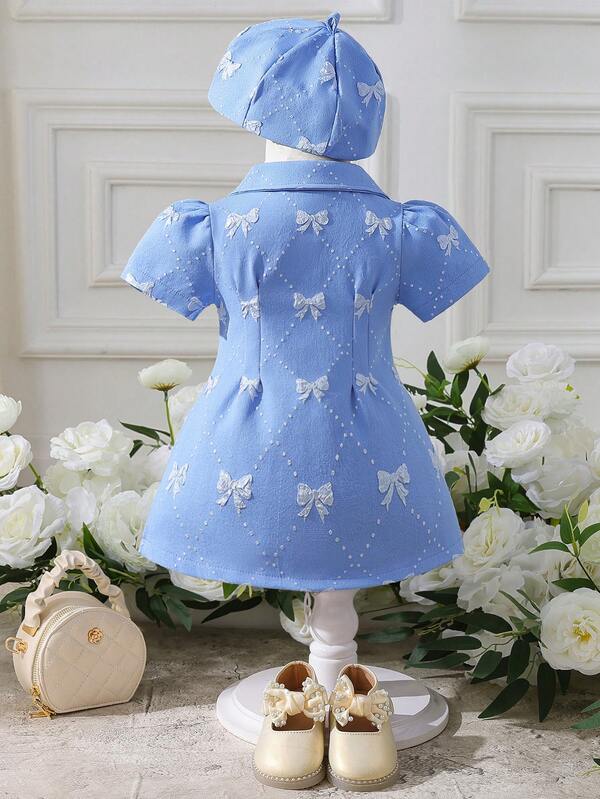 Vestido con boina para bebé y niñas pequeñas