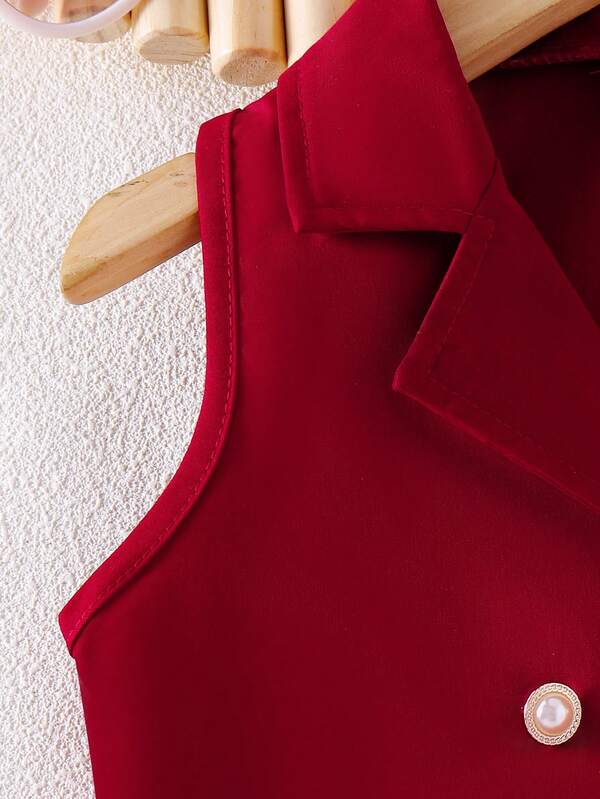 Conjunto de 2 piezas para niñas pequeñas, chaleco y pantalón ancho