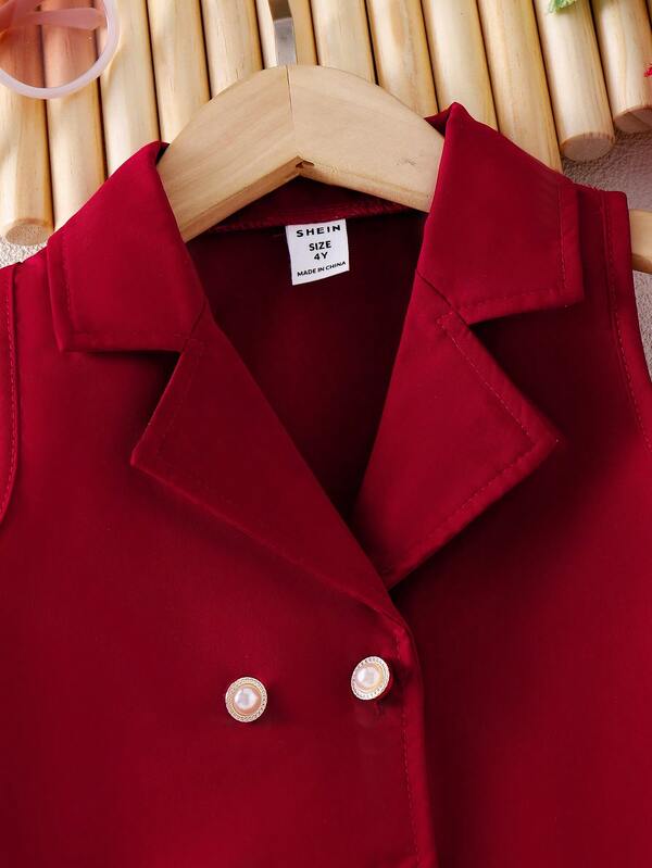 Conjunto de 2 piezas para niñas pequeñas, chaleco y pantalón ancho