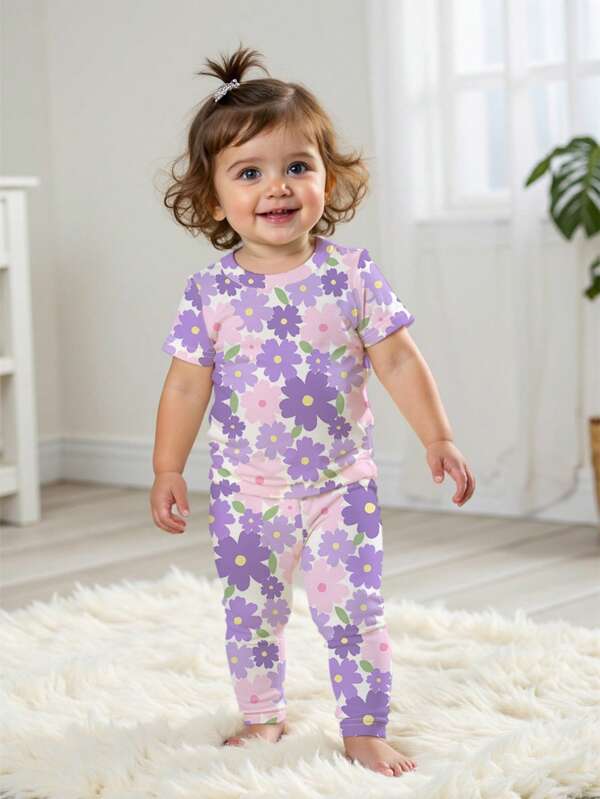 Conjunto de 2 piezas para bebé y niñas pequeñas, franela y pantalones
