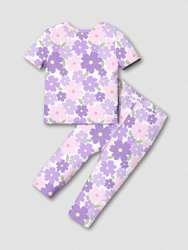 Conjunto de 2 piezas para bebé y niñas pequeñas, franela y pantalones