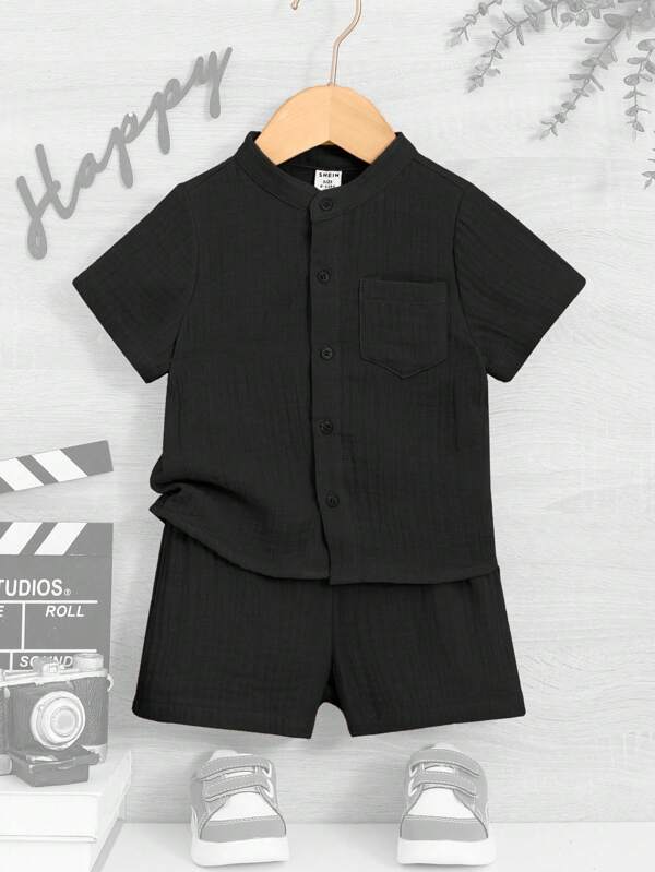 Conjunto de 2 piezas para bebé y niños pequeños, camisa y shorts